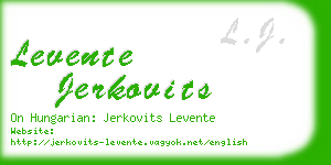 levente jerkovits business card